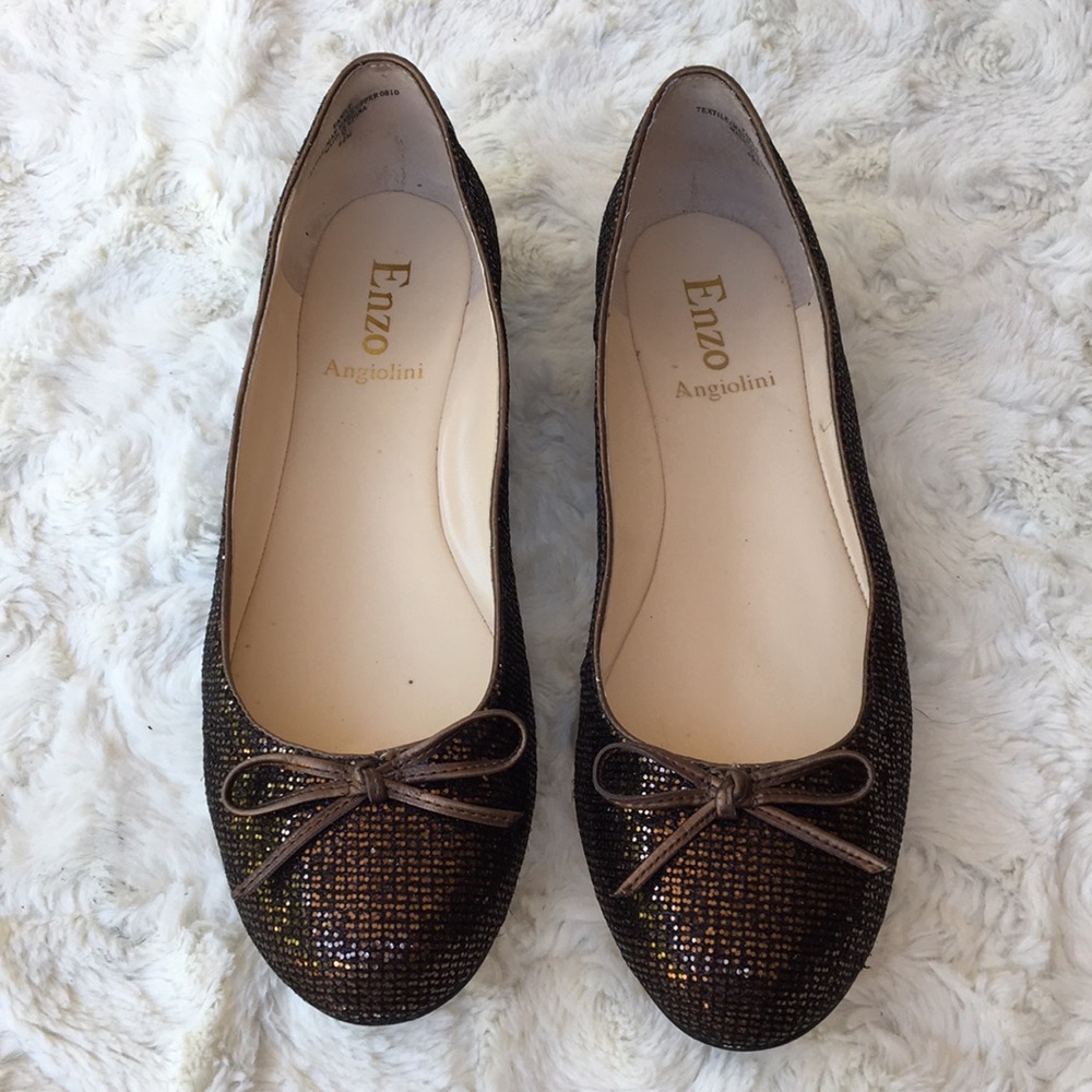 GUC Copper Glitter Ballet Flats by Enzo A.  Sz8.5 - Picture 4 of 8